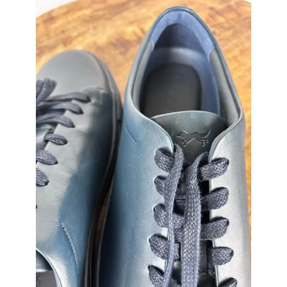 Wolf & Shepherd Leather Sneakers Men’s 9.5 Black Minimal Luxury Casual Shoes